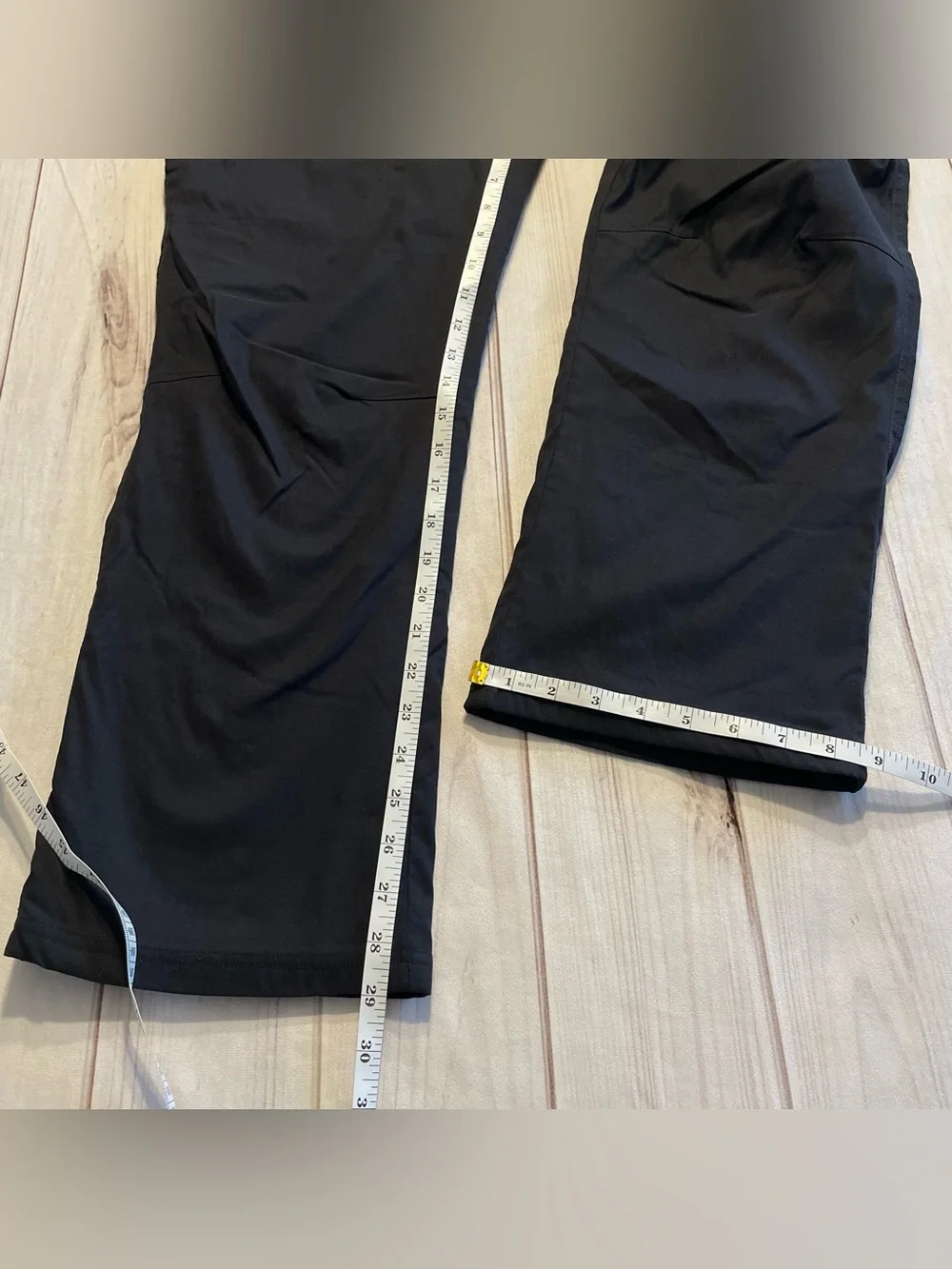 Orvis Fleece Lined Pants Mens 34x29 Black Outdoor Hike Nylon Stretch Cargo Warm